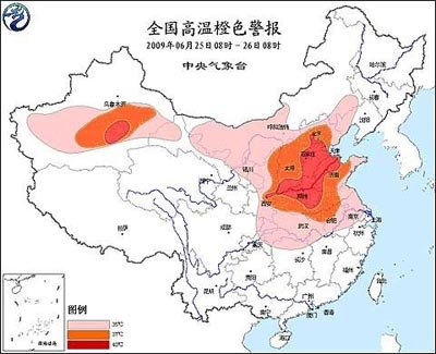 热浪席卷全国17省市 多地区高温超40℃(图)